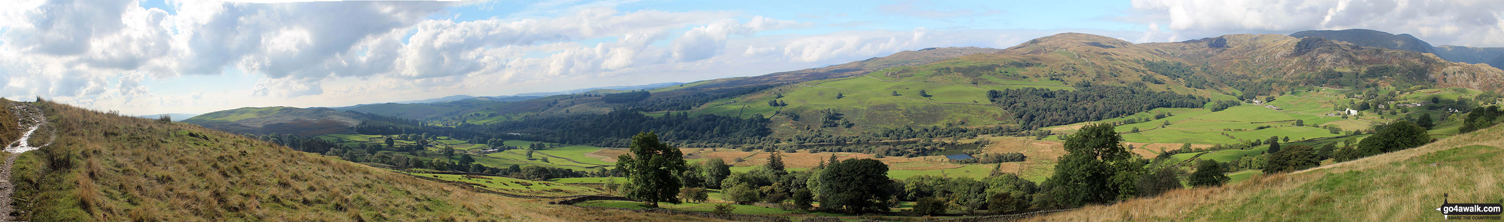 Walk c480 Hollow Moor (Green Quarter) from Kentmere - The Kentmere Valley from Cornclose Lane (Track)