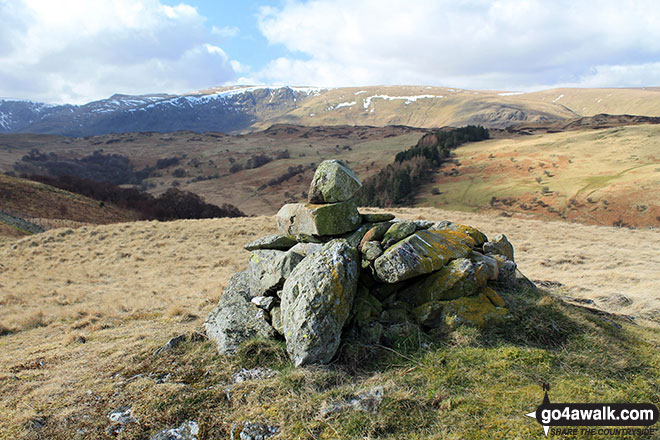 Walk c472 The Naddle Horseshoe from Hazel Shaw - The summit cairn on Harper Hills