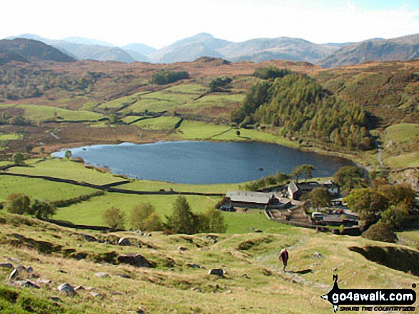 Walk c158 High Tove, Thirlmere and Blea Tarn from Watendlath - Watendlath Tarn from the path to High Tove and High Seat