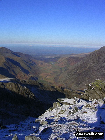 Walk gw115 Glyder Fach, Castell y Gwynt and Glyder Fawr from Ogwen Cottage, Llyn Ogwen - Nant Ffrancon from Glyder Fach