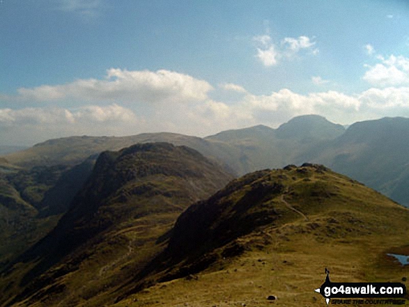 Walk c287 The High Stile Ridge and Hay Stacks from Buttermere - Seat and Hay Stacks with Great Gable beyond from High Stile