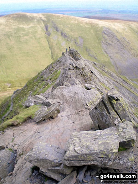 Walk c383 Blencathra via Sharp Edge from Scales - On Sharp Edge, Blencathra (or Saddleback)