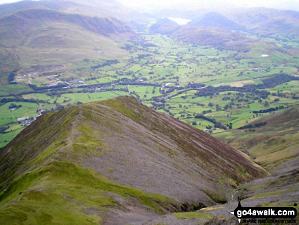 Walk c117 Blencathra and Knowe Crags (Blease Fell) via Sharp Edge from Scales - Gategill Fell, Threlkeld and The Glendermackin Valley from Blencathra or Saddleback