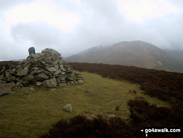 Walk c360 The Lorton and Wythop Fells from Whinlatter Forest Park - Whinlatter (Brown How) summit cairn with Graystones in the distance