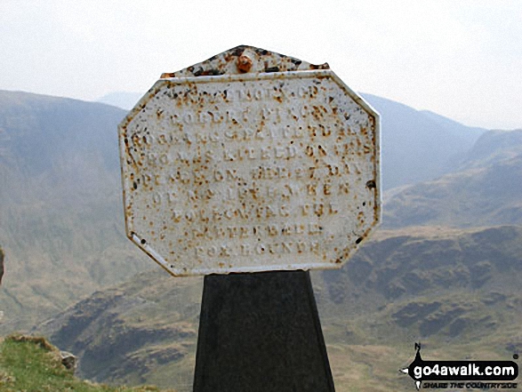 Walk c220 Helvellyn via Striding Edge from Glenridding - The Memorial to Robert Dixon on Striding Edge