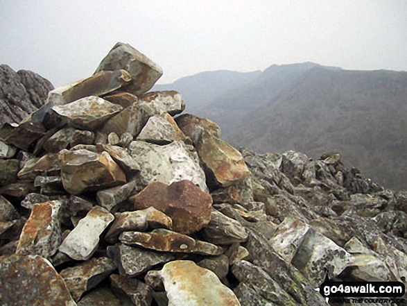 The Scafell Massif from the cairn on the summit of Esk Pike