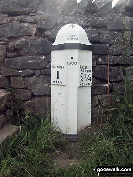 Old milepost on the Brigsteer Road 