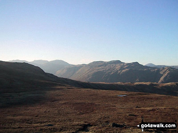 Walk c218 Ullscarf and High Raise from Thirlmere - The Borrowdale Fells from Greenup Edge