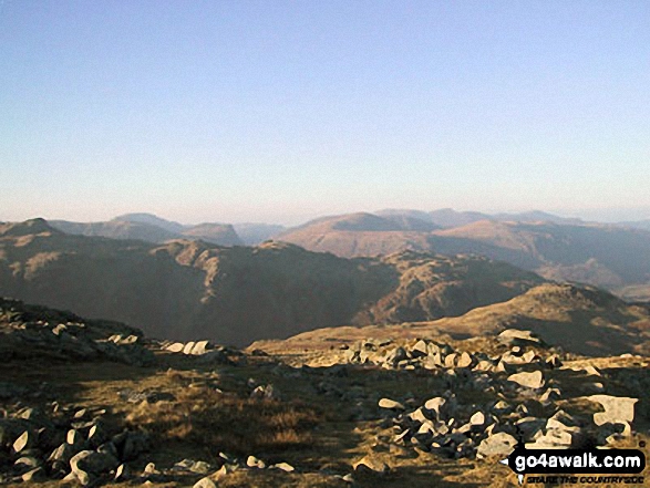 Walk c243 High Raise and Ullscarf from Rosthwaite - The Borrowdale Fells from Low White Stones