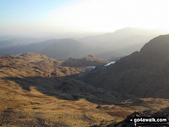 Walk c302 High Raise via Calf Crag from Grasmere - Blea Rigg (right) from Coledale Tarn