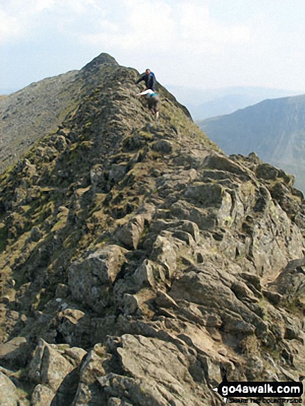 Walk c220 Helvellyn via Striding Edge from Glenridding - The 'Bad Step' at the western end of Striding Edge