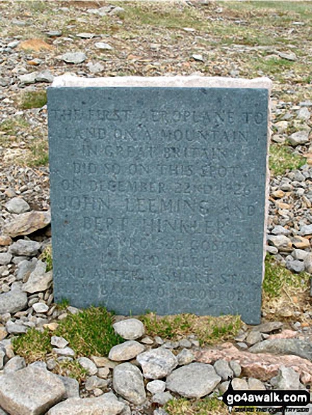 The aircraft memorial on Helvellyn