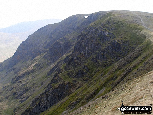 Walk c124 Helvellyn Ridge from Thirlmere - Nethermost Pike and Dollwaggon Pike from Helvellyn