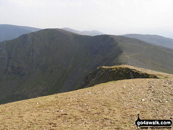 Walk c220 Helvellyn via Striding Edge from Glenridding - Fairfield from Dollywaggon Pike