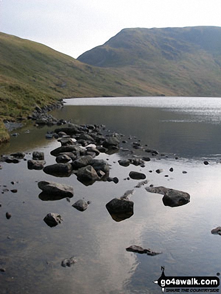 Walk c358 Seat Sandal, Fairfield and Heron Pike from Grasmere - Grisedale Tarn from Brothers' Parting Stone