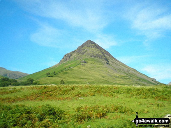 Walk c116 Illgill Head and Whin Rigg from Wasdale Head, Wast Water - Yewbarrow from Wasdale Head (near the campsite)