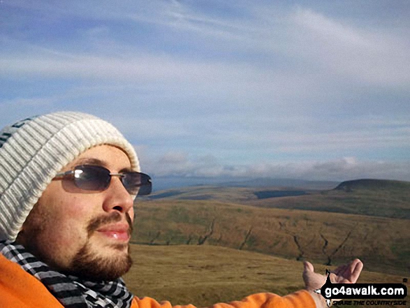 On top of Fan Hir in the Brecon Beacons, looking across to Fan Gyhirych in the foreground and the central Beacons in the distance. 