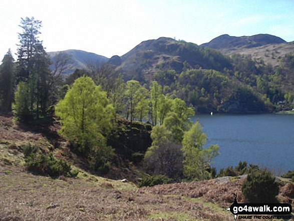 Walk c155 The Knott and Place Fell from Patterdale - Approaching Silver Point on the shores of Ullswater