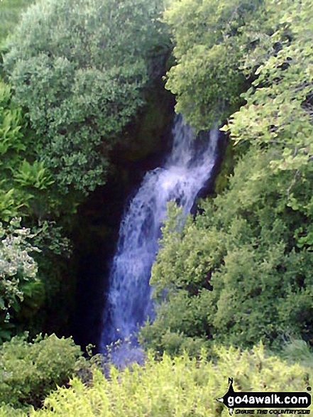 Walk po147 The Glen Collwn Round from Talybont Reservoir - The waterfall at Blaen y Glyn