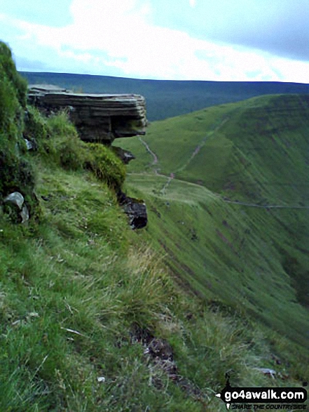 The obligatory diving board photo on Fan y Big with Cribyn beyond 