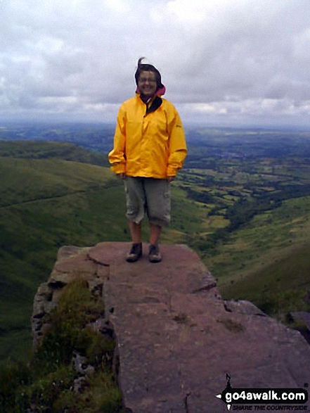 Walk po146 Cribyn and Fan y Big from Pont y Caniedydd - On the summit of Fan y Big