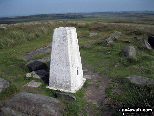 The trig point on the summit of White Edge (Big Moor) (South East Top)