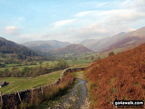 Walk c332 The Hagg Gill Round from Troutbeck - Troutbeck from the path beside Hagg Gill on the East side of Troutbeck Tongue