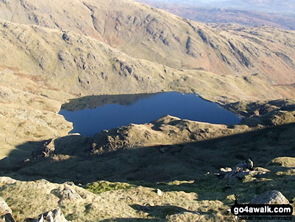 Walk c222 Swirl How and Wetherlam from Coniston - Levers Water and Boulder Vally from Levers Hawse