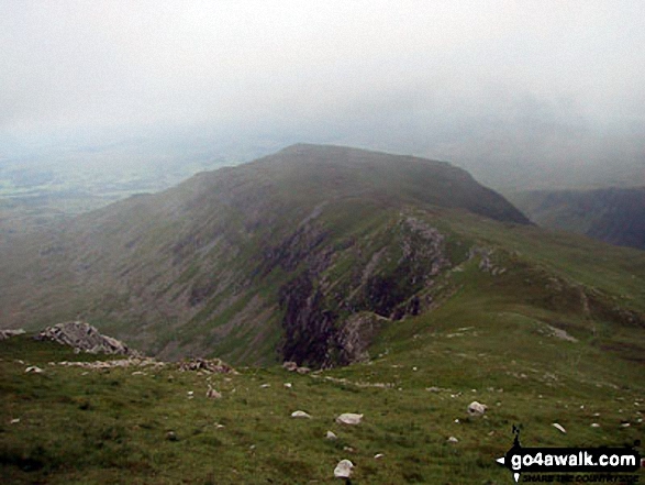 Walk gw152 Cadair Idris (Penygadair), Mynydd Moel, Cyfrwy and Gau Craig via The Pony Path - Gau Graig from Mynydd Moel summit