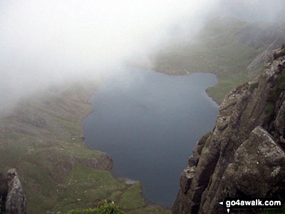 Walk gw103 Cadair Idris (Penygadair), Cyfrwy and Gau Graig via The Minffordd Path - Lyn Cau from Craig Cau