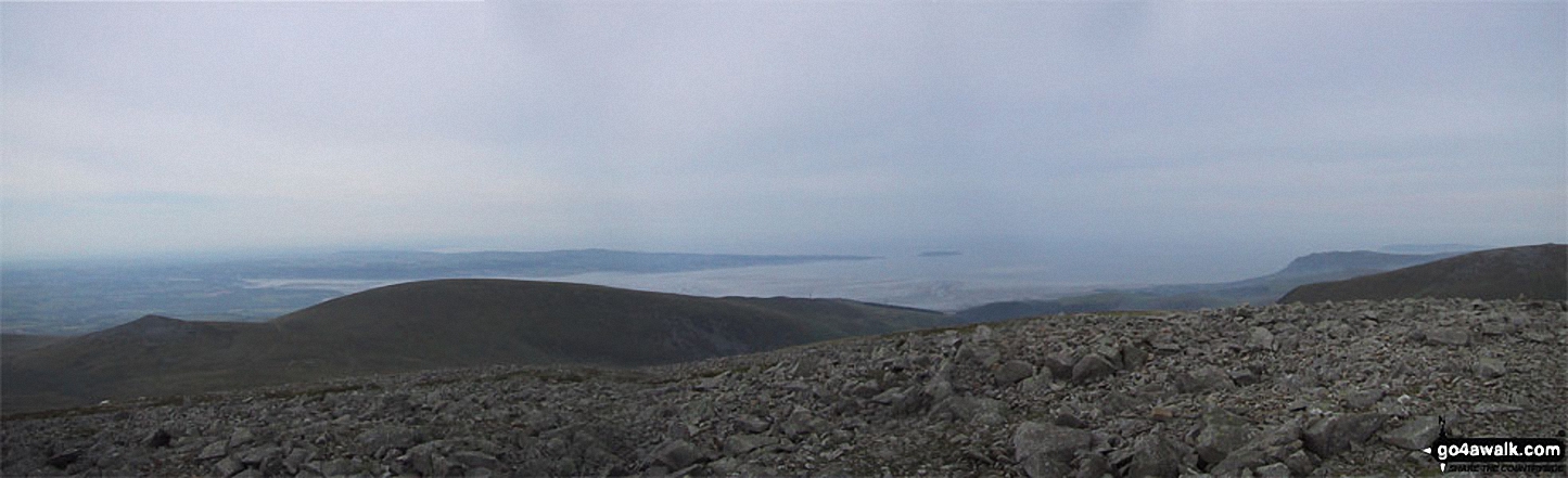 Walk gw183 Bera Bach, Foel Grach and Drum (Carneddau) from Bont Newydd - *Moel Wnion with Anglesey and Conwy Bay beyond from the summit of Drosgl