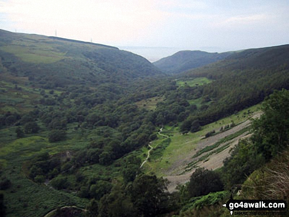 Walk gw171 Bera Bach from Bont Newydd - The Afon Rhaeadr-fawr valley from the top of Aber Falls (Rhaeadr-fawr)