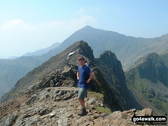 Walk gw153 Crib Goch from Pen y Pass - Me on Crib Goch (en-route to Snowdon)