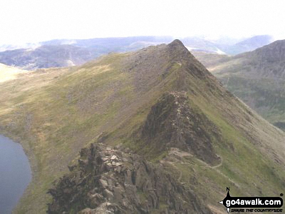 Walk c113 Helvellyn from Thirlmere - The infamous Striding Edge from Helvellyn