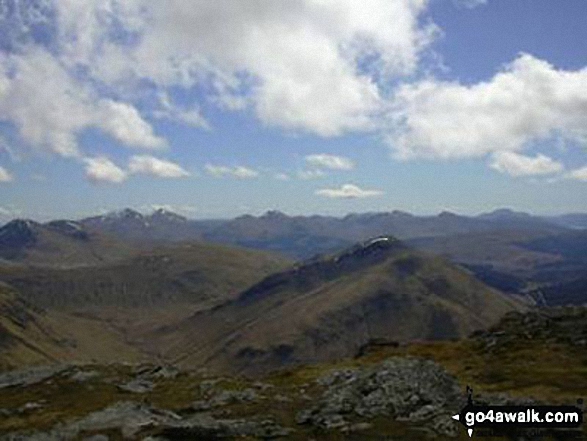 South towards Crianlarich from Beinn Dorain (Beinn na Caillich) summit 