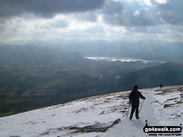 Derwent Water from Blencathra or Saddleback (Hallsfell Top) in the Snow