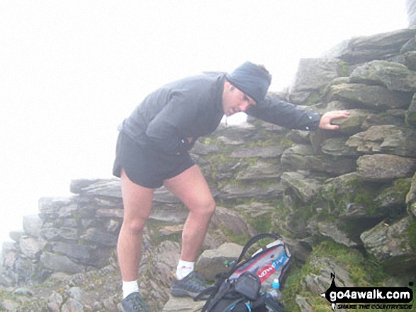 Walk gw186 Garnedd Ugain, Snowdon (Yr Wyddfa) & Moel Cynghorion from Llanberis - Andy Brown on Snowdon during the Three Peaks Challenge