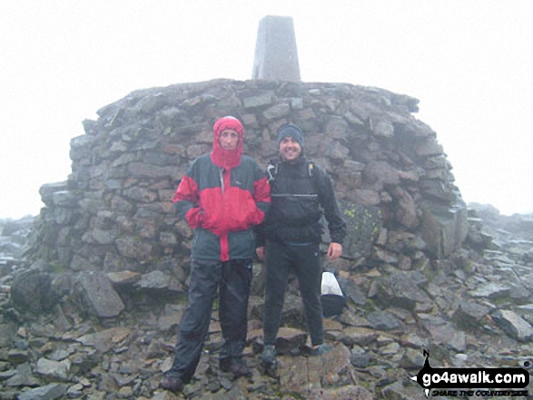 Walk h154 Ben Nevis and Carn Mor Dearg from The Nevis Range Mountain Gondola - Pete and Andy on Ben Nevis during the Three Peaks Challenge