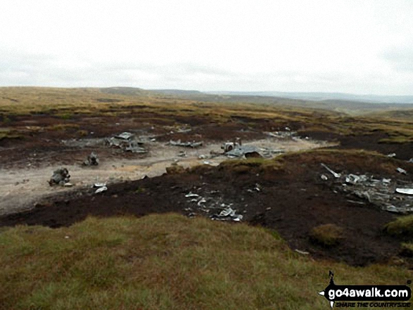 Walk d172 Bleaklow Head (Bleaklow Hill) and Higher Shelf Stones from Old Glossop - Plane Wreckage near The Wain Stones, Bleaklow Head (Bleaklow Hill)