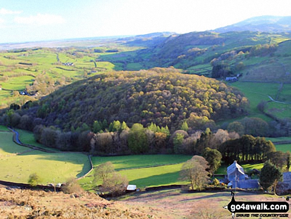 Penny Crag Wood and Knott End Farm from the lowere slopes of The Knott (Dunnerdale Fells)