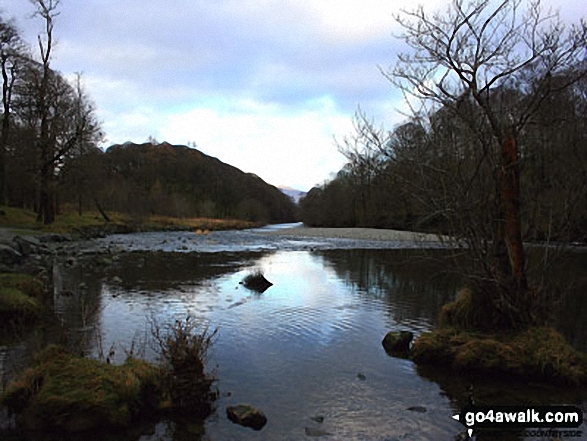 Walk c135 Castle Crag and Rosthwaite from Seatoller (Borrowdale) - The River Derwent below Castle Crag