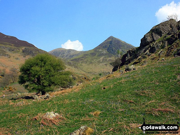 Walk c234 Grasmoor, Wandope and Whiteless Pike from Lanthwaite Green - Wandope (left), Whiteless Pike and Rannerdale Knotts (right) from above Hause Point, Crummock Water