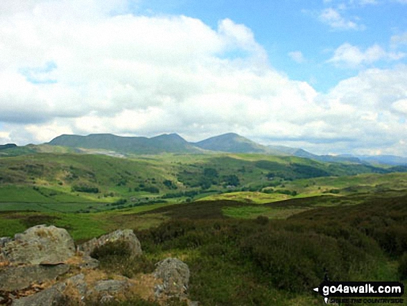 Walk c229 Tarn Hows, Oxen Fell High Cross and Low Tilberthwaite from Tarn Hows - Walna Scar, Dow Crag and The Old Man of Coniston from the summit of Yew Bank