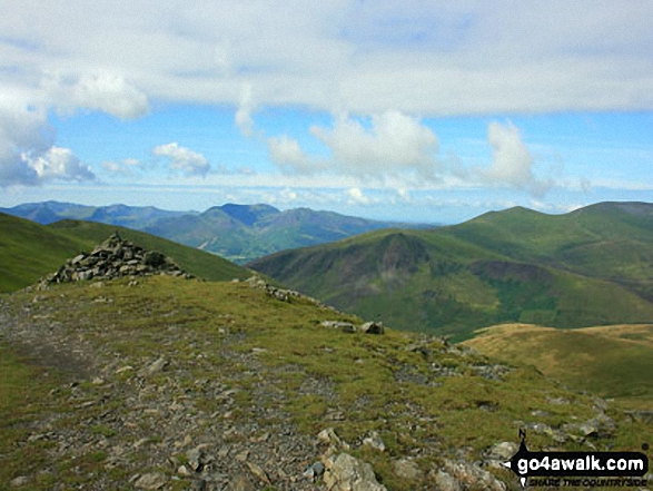 Walk c383 Blencathra via Sharp Edge from Scales - Lonscale Fell, Burnt Horse and Skiddaw Little Man from Atkinson Pike