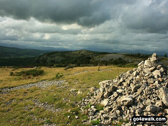 Walk c107 Lord's Seat (Whitbarrow Scar) from Witherslack Hall School - Looking north to Lord's Seat along the Whitbarrow Scar ridge