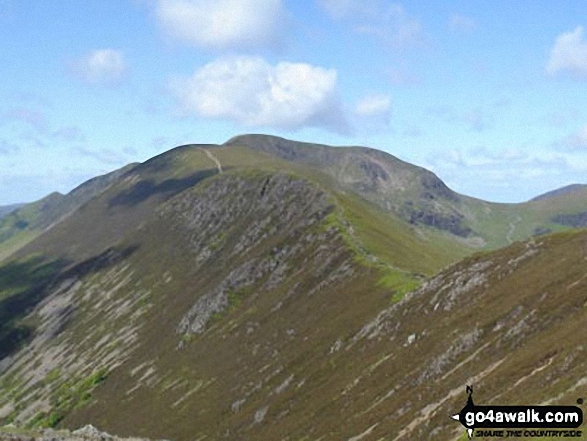 Walk c299 Causey Pike from Braithwaite - Scar Crags with Sail (Derwent Fells) and Crag Hill (Eel Crag) beyond from Causey Pike