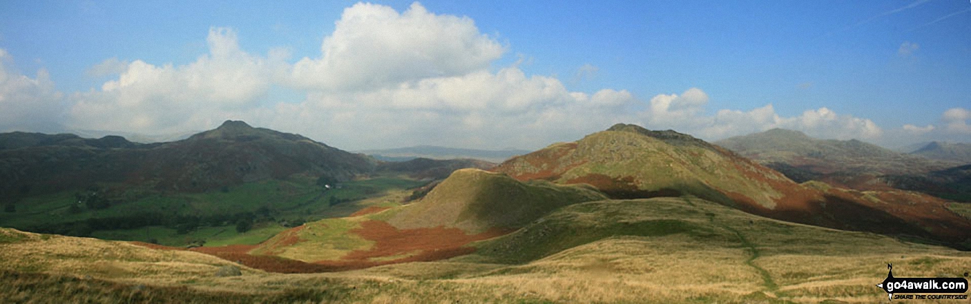 Walk c164 Caw (Dunnerdale Fells), Pikes (Caw) and Green Pikes (Caw) from Seathwaite (Duddon Valley) - The Dunnerdale Horseshoe - featuring Stickle Pike (Dunnerdale Fells), Great Stickle, The Knott (Dunnerdale Fells) and Raven's Crag