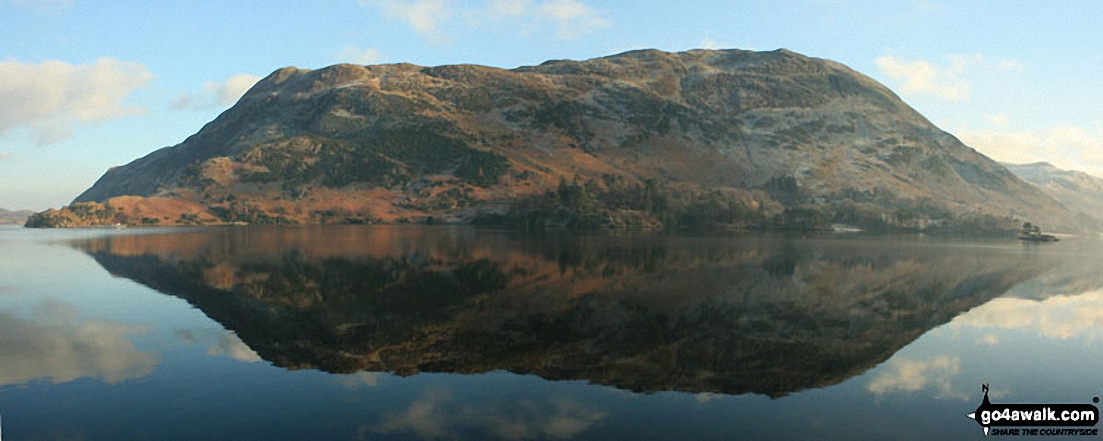 Walk c286 The Glenridding Skyline from Glenridding - High Dodd (Sleet Fell) and Place Fell across Ullswater from Mossdale Bay near Glenridding