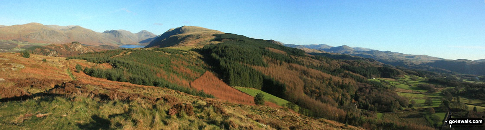 Wasdale Head (Yewbarrow, Kirk Fell and Great Gable), Whin Rigg and Eskdale Moor from Irton Pike