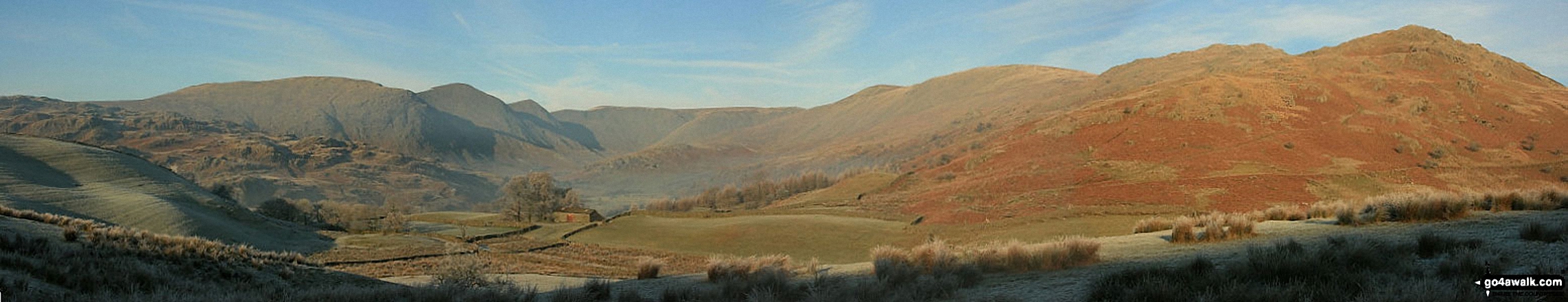 Walk c311 Ponsonby Fell from Gosforth - The Kentmere Horseshoe (Yoke, Ill Bell, Froswick, Thornthwaite Crag, Kentmere Pike and Shipman Knotts) from Hollow Moor